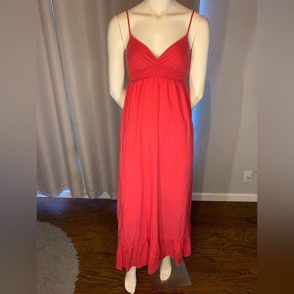 Pink linen spaghetti strap maxi dress - Picture 1 of 2